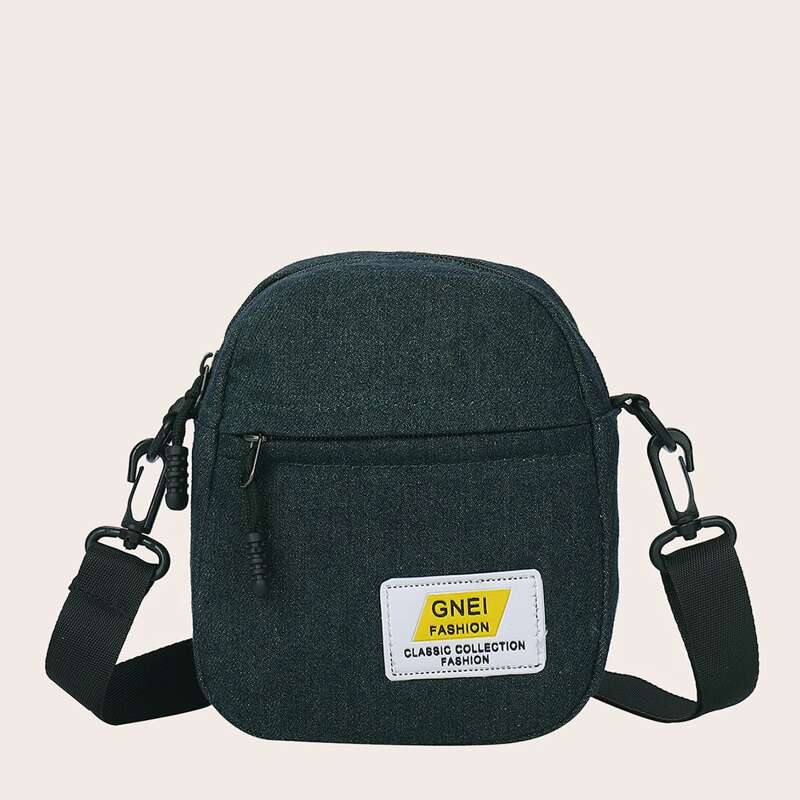 

Letter Patch Crossbody Bag, Green