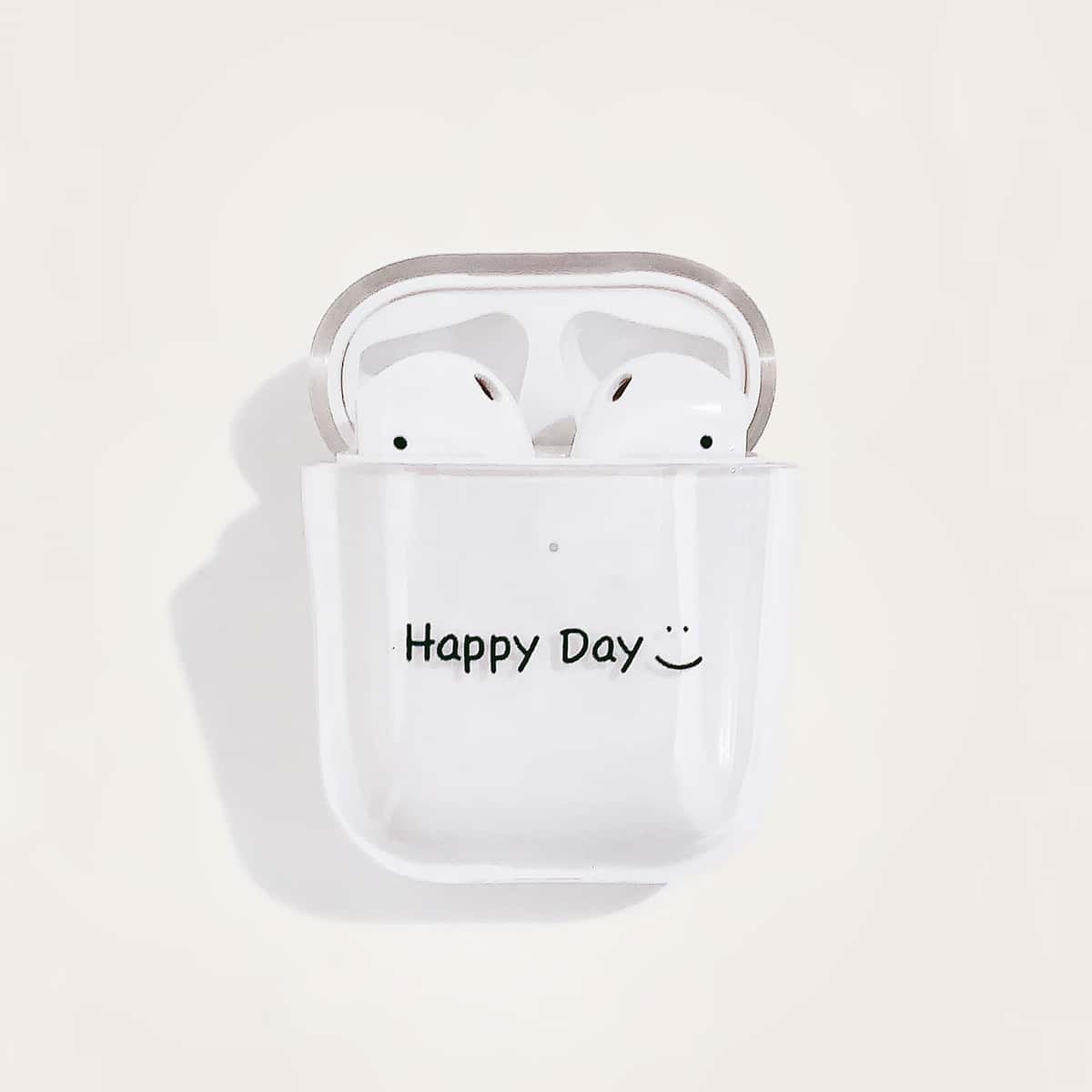 

1pc Letter Graphic Clear AirPods Case