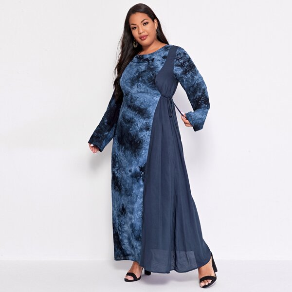

Plus Tie Dye Knot Side Dress, Dusty blue