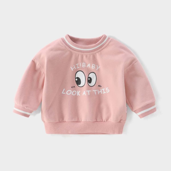 

Toddler Girls Eye & Slogan Graphic Sweatshirt, Dusty pink