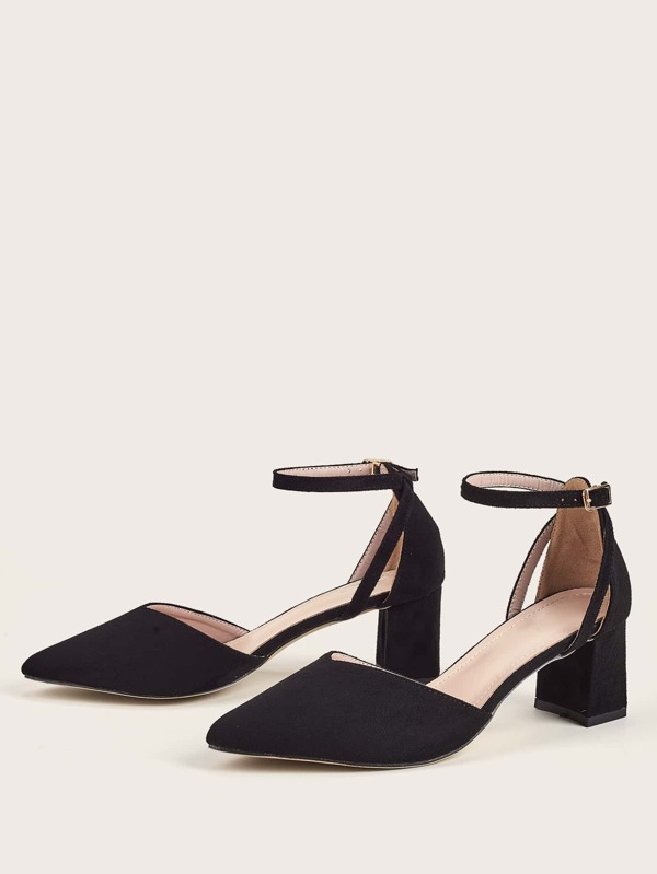 pirrie point toe ankle strap pumps