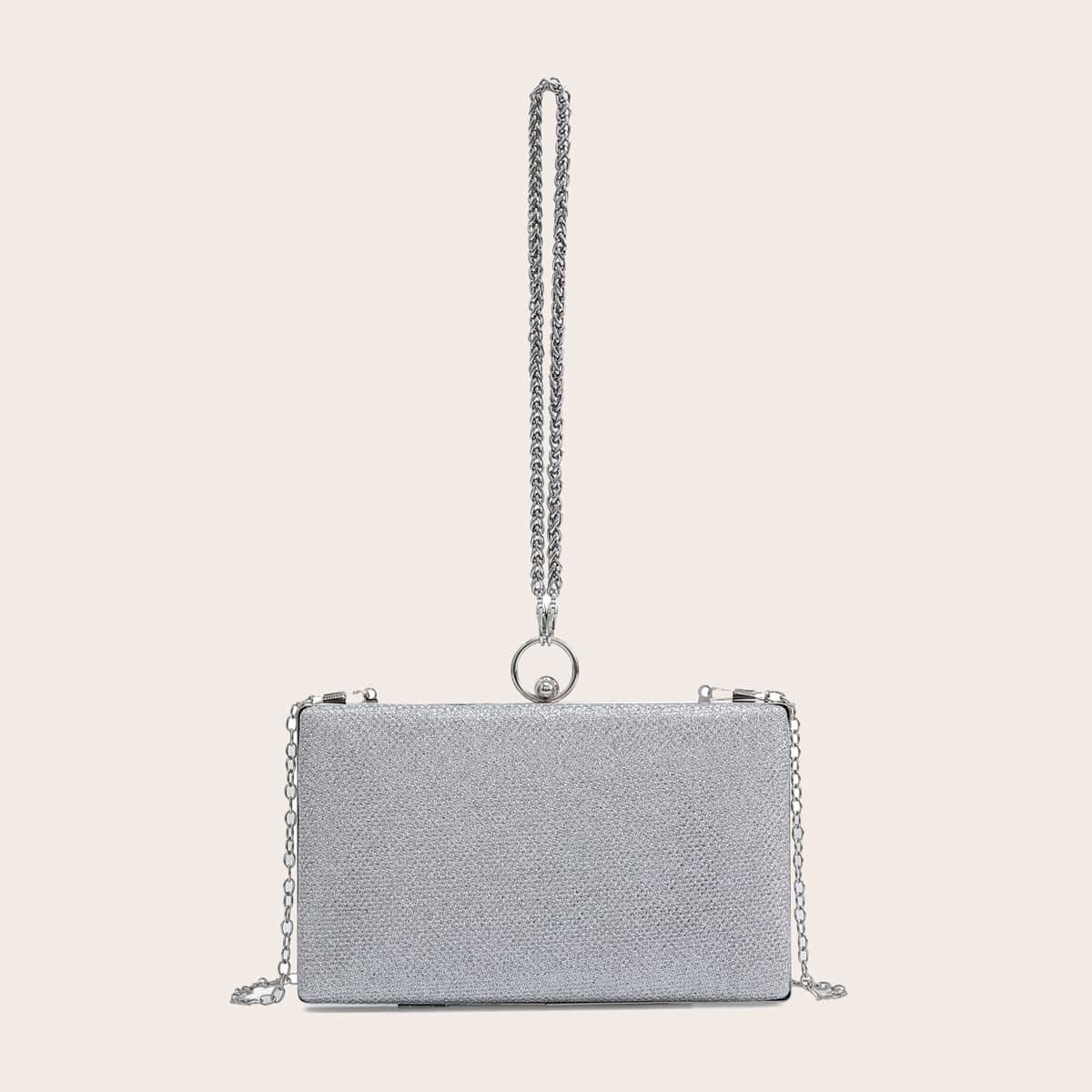 

Glitter Decor Clutch Bag, Dark grey