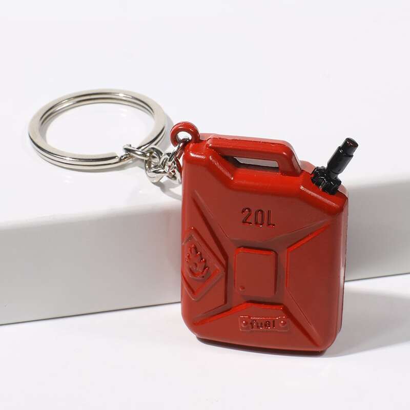 

Oil Drum Charm Keychain, Red