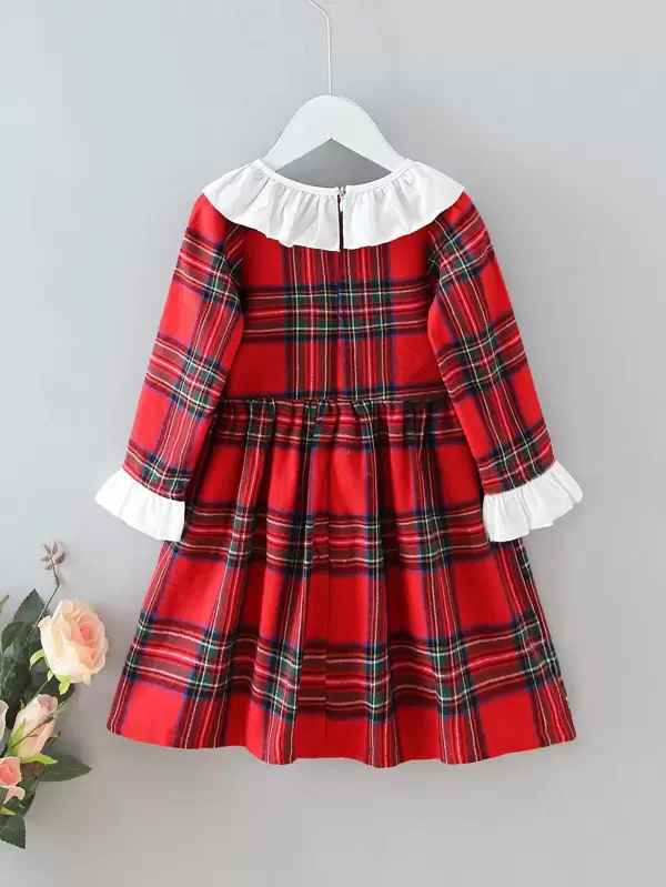 with Bottoms Girls Red Gingham A-Line Dress