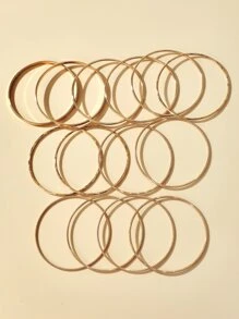 14pcs Simple Bangle - Yellow Gold - View 3