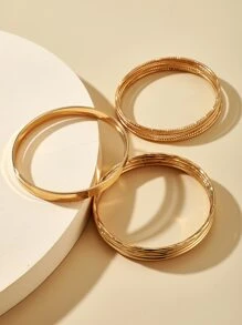 14pcs Simple Bangle - Yellow Gold - View 6
