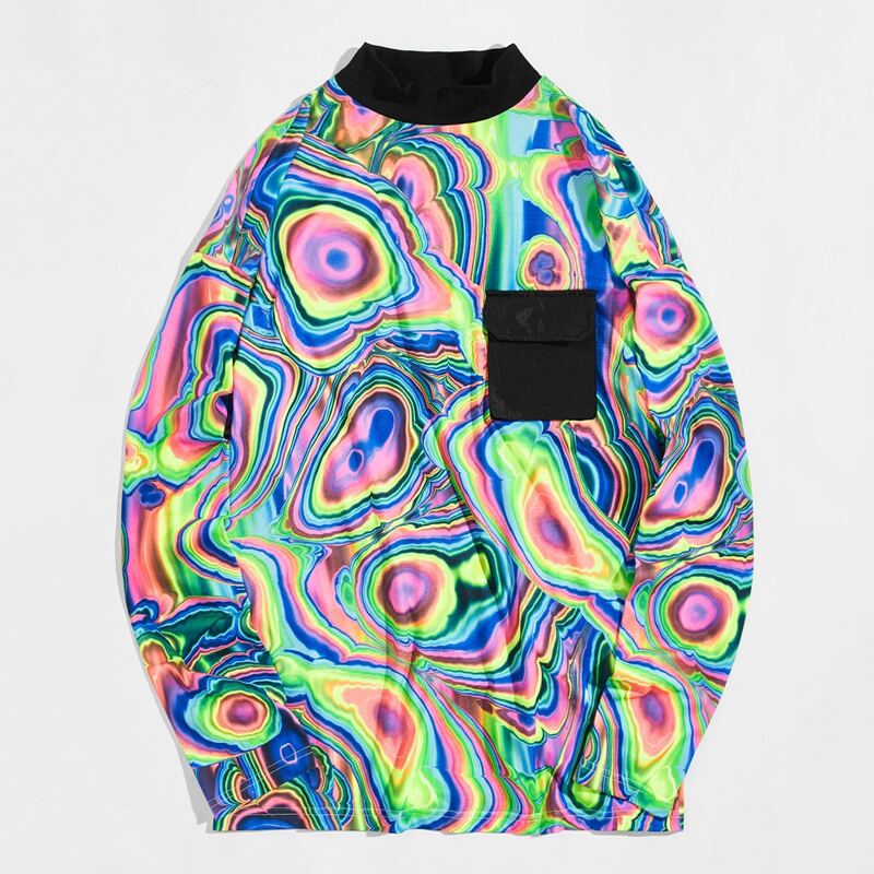 

Guys Flap Pocket Front Marble Top, Multicolor