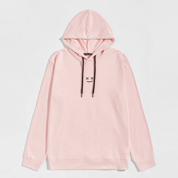 

Мужская толстовка на кулиске с мультипликационным принтом, Нежний розовый