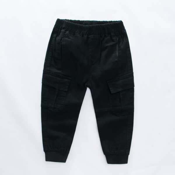 

Toddler Boys Flap Pocket Side Pants, Black