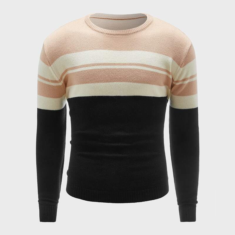 

Guys Round Neck Colorblock Sweater, Multicolor