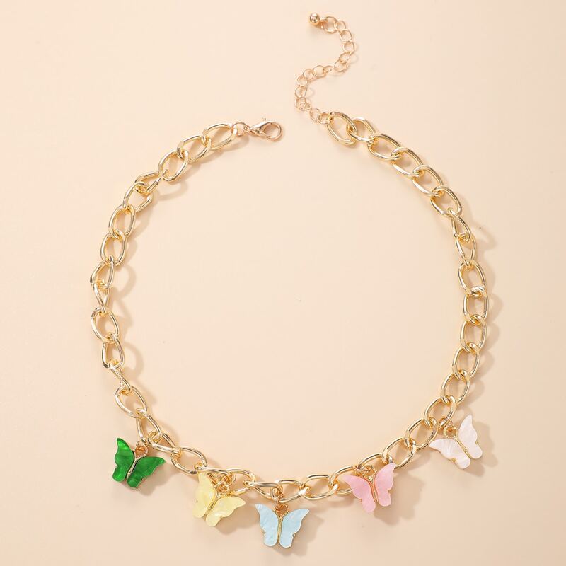 

Butterfly Chain Choker, Multicolor