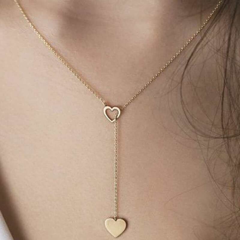 

Heart Y Lariat Necklace, Gold