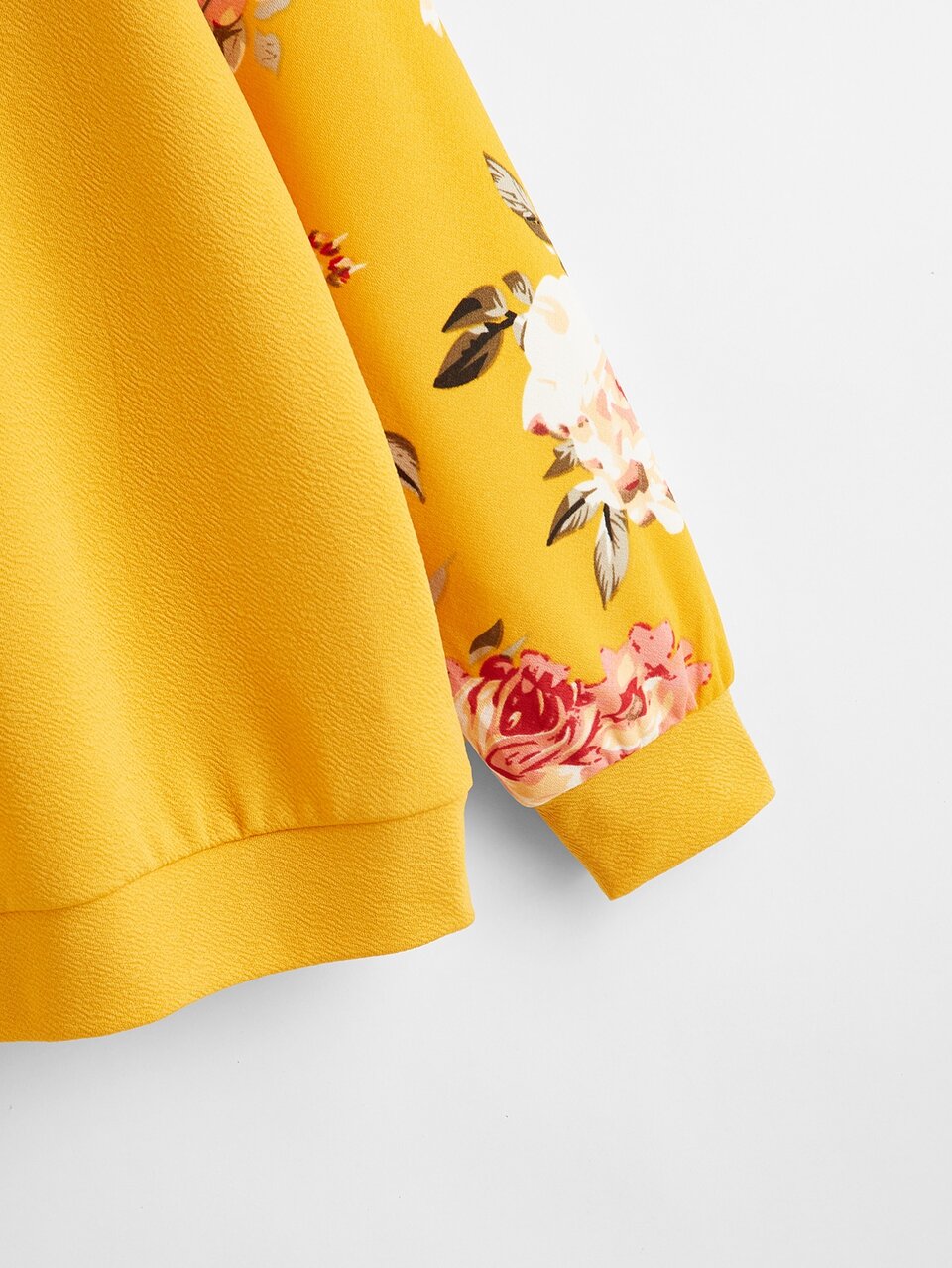Floral Print Raglan Sleeve Pullover,Long Sleeve Tops In Fall/Winter