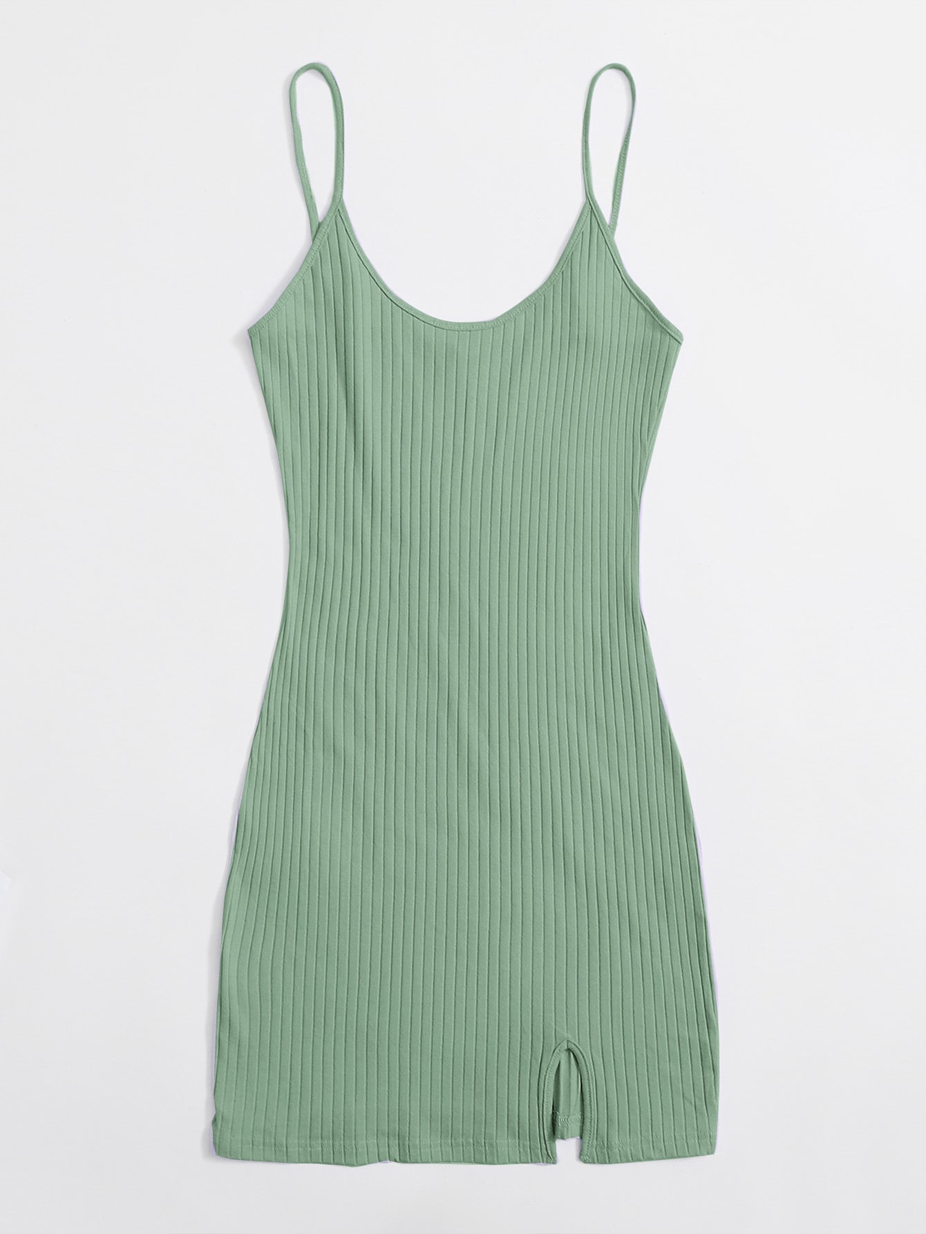Our Split Hem Rib Knit Bodycon Dress is such a vibe - ROMWE
