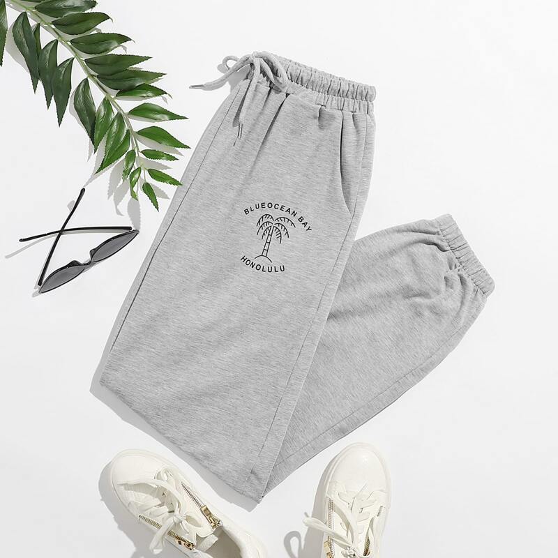 

Letter Tropical Graphic Sweatshirt, Light grey