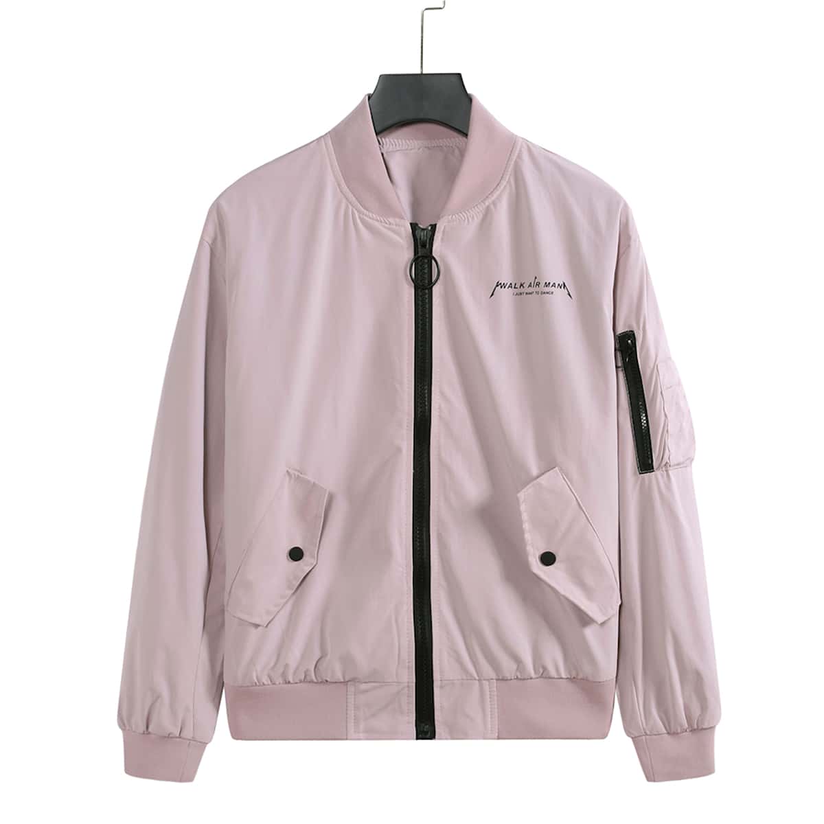 

Guys Letter Pocket Bomber Jacket, Dusty pink