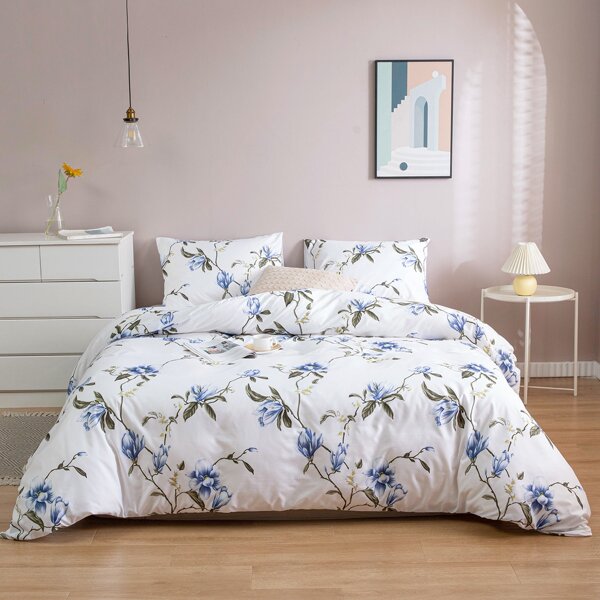 

Floral Pattern Bedding Set Without Filler, Multicolor
