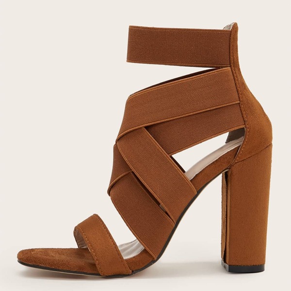 

Criss Cross Strap Sandals, Brown