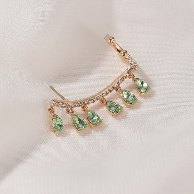 

1pc Rhinestone Water Drop Stud Earring, Gold