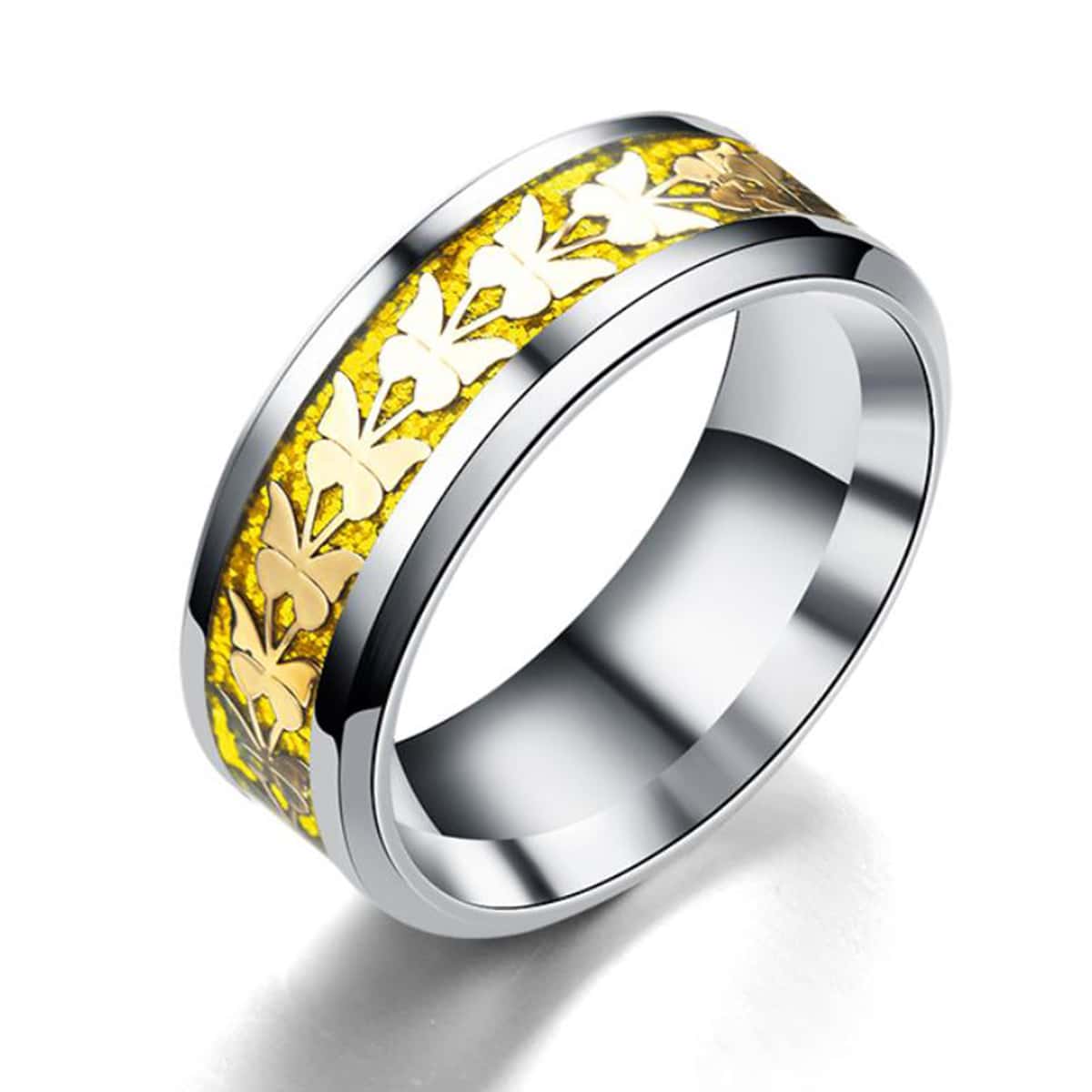 

1pc Butterfly Decor Ring, Silver