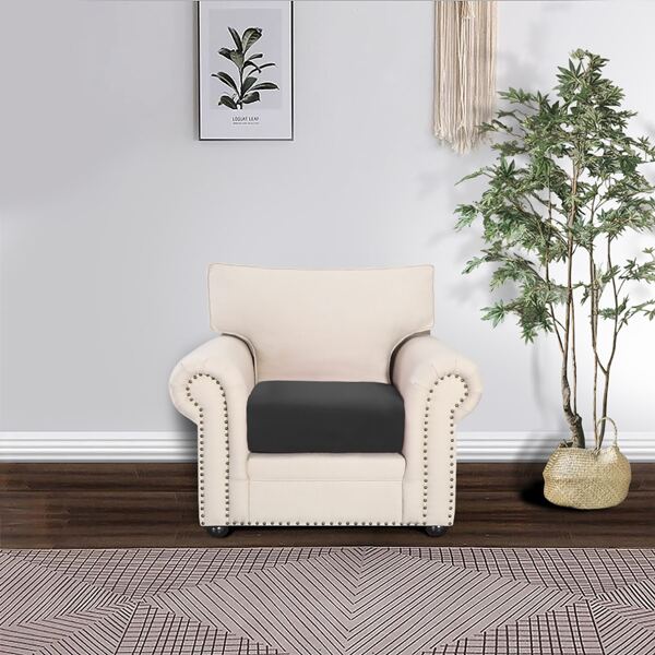 

1pc Plain Sofa Seat Cushion Cover Without Filler, Black