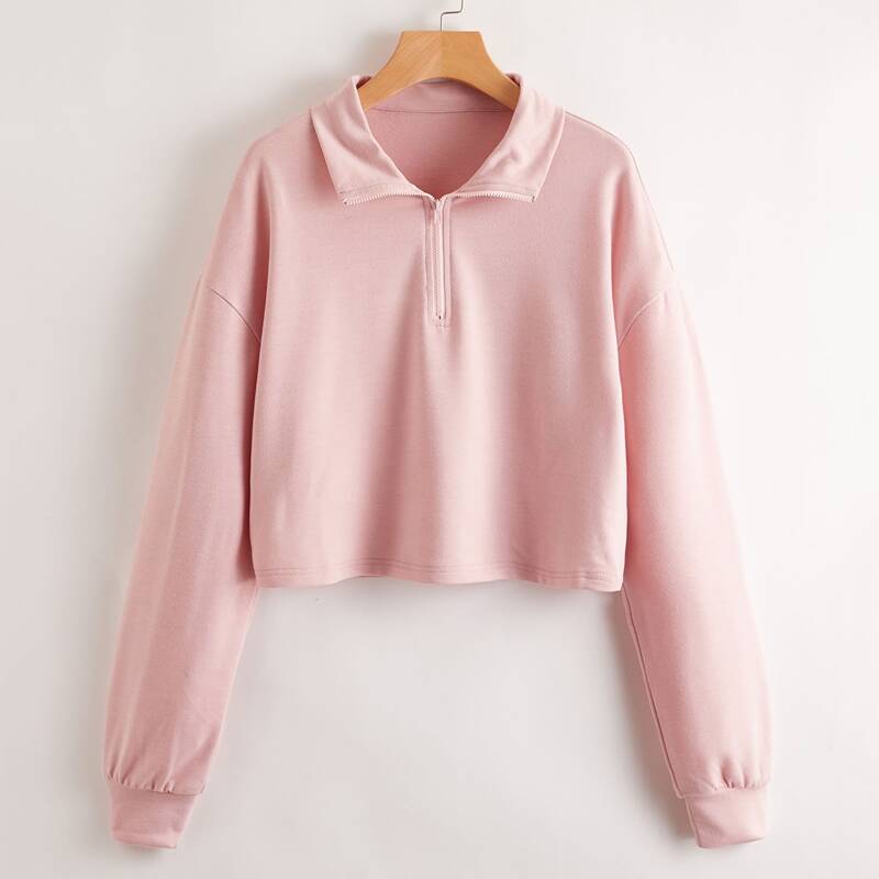 

Half Zip Sweatshirt, Baby pink