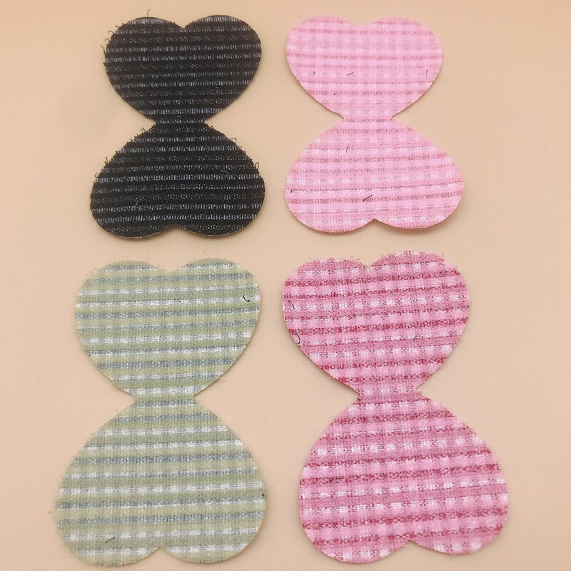 

4pcs Gingham Heart Hair Sticker, Multicolor