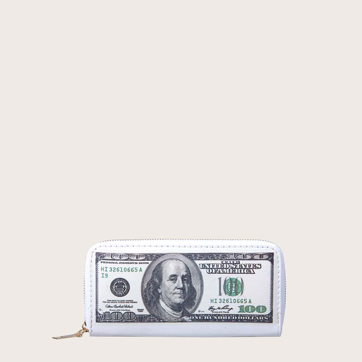 

Zip Around Letter Graphic Purse, Multicolor