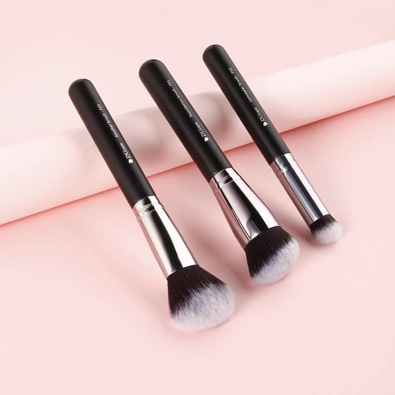 

3pcs Duo-fiber Makeup Brush, Black