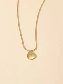 Water Drop Charm Necklace - Yellow Gold - View 3