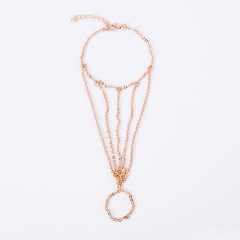 

Ring Linked Chain Bracelet, Gold