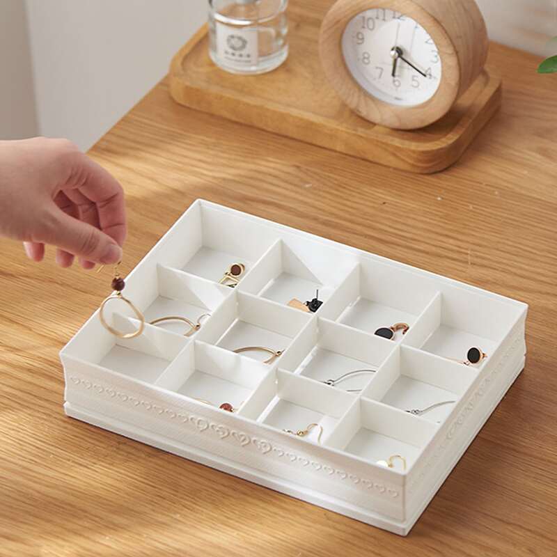 

1pc Multifunction Jewelry Box With Lid, White