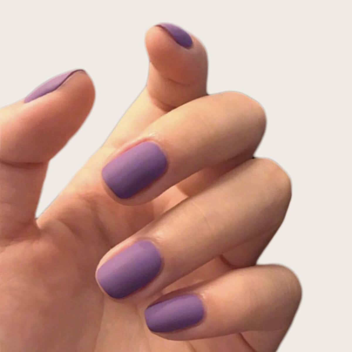

24pcs Solid False Nail & 1sheet Tape, Violet purple