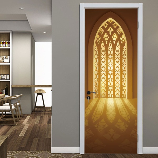 

3D Pattern Door Sticker, Yellow