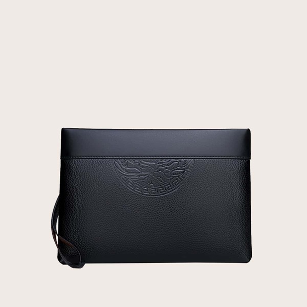 

Men Minimalist Clutch Bag With Wristlet, Black