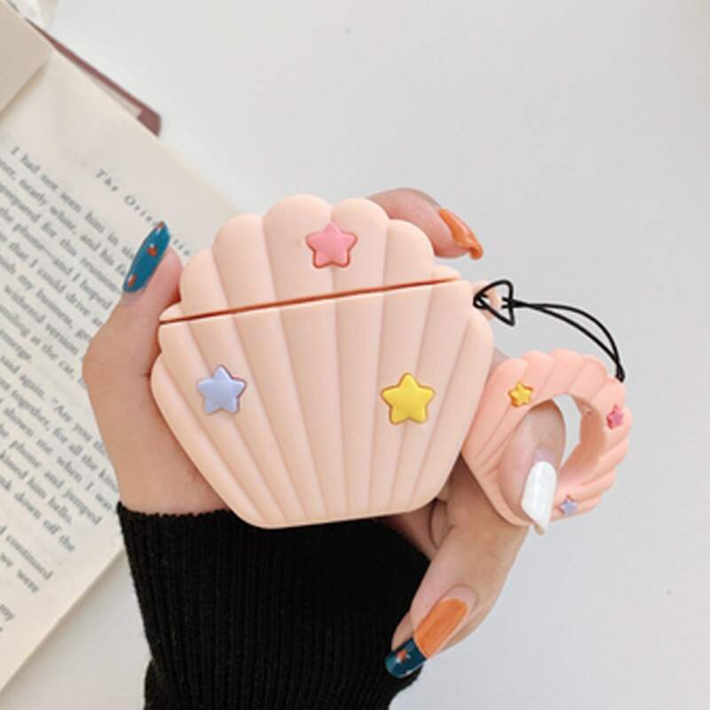

Seashell Shaped AirPods Case, Baby pink