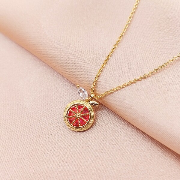 

Round Charm Necklace, Gold