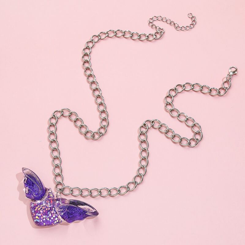 

Love Wings Pendant Necklace, Purple