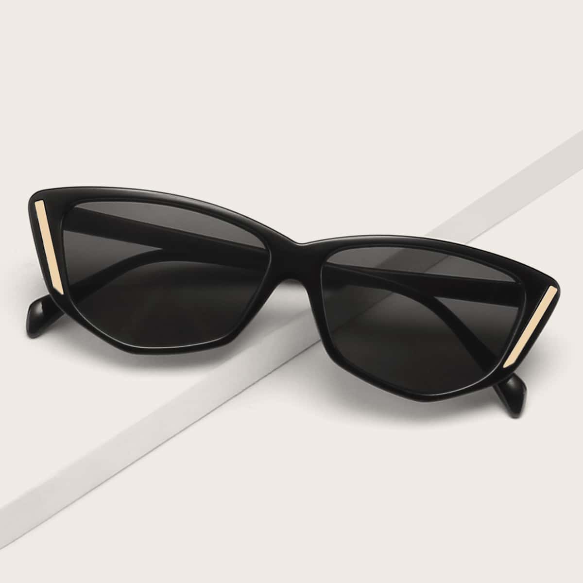 

Cat Eye Acrylic Frame Sunglasses, Black