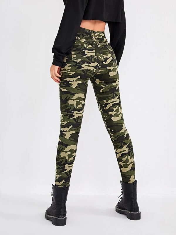 stretch camo jeans