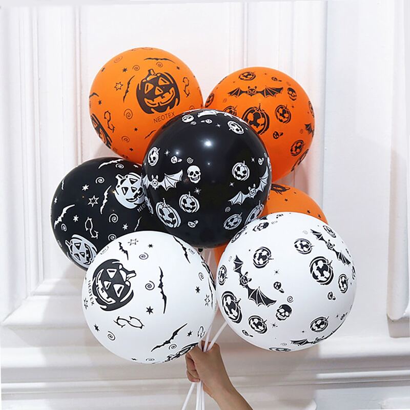 

10pcs Random Halloween Pattern Balloon, Multicolor