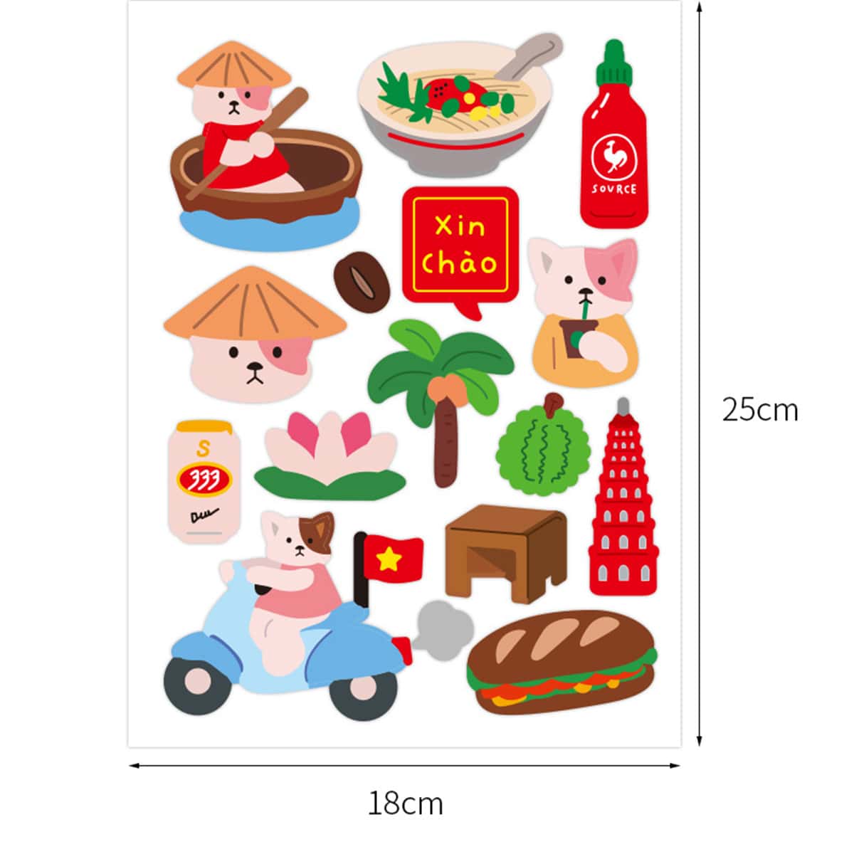 

1sheet Cartoon Sticker, Multicolor