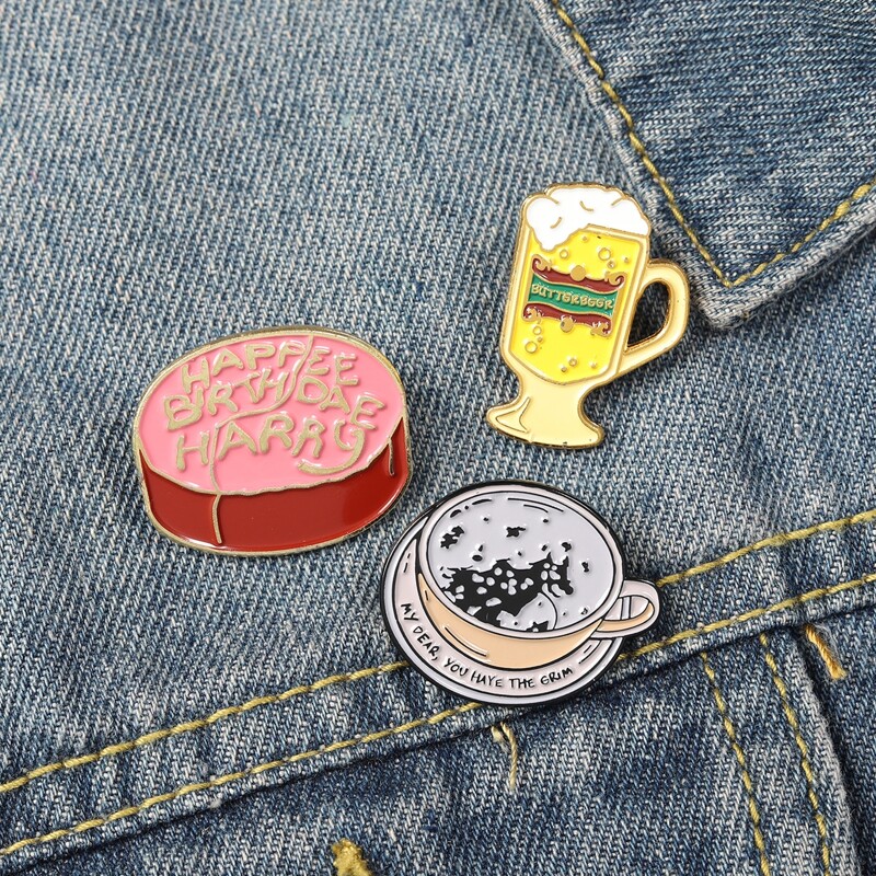 

3pcs Coffee & Cake Design Brooch, Multicolor