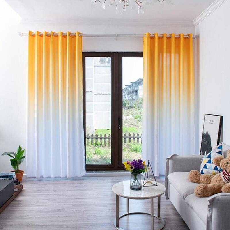 

1pc Gradient Eyelet Curtain, Multicolor