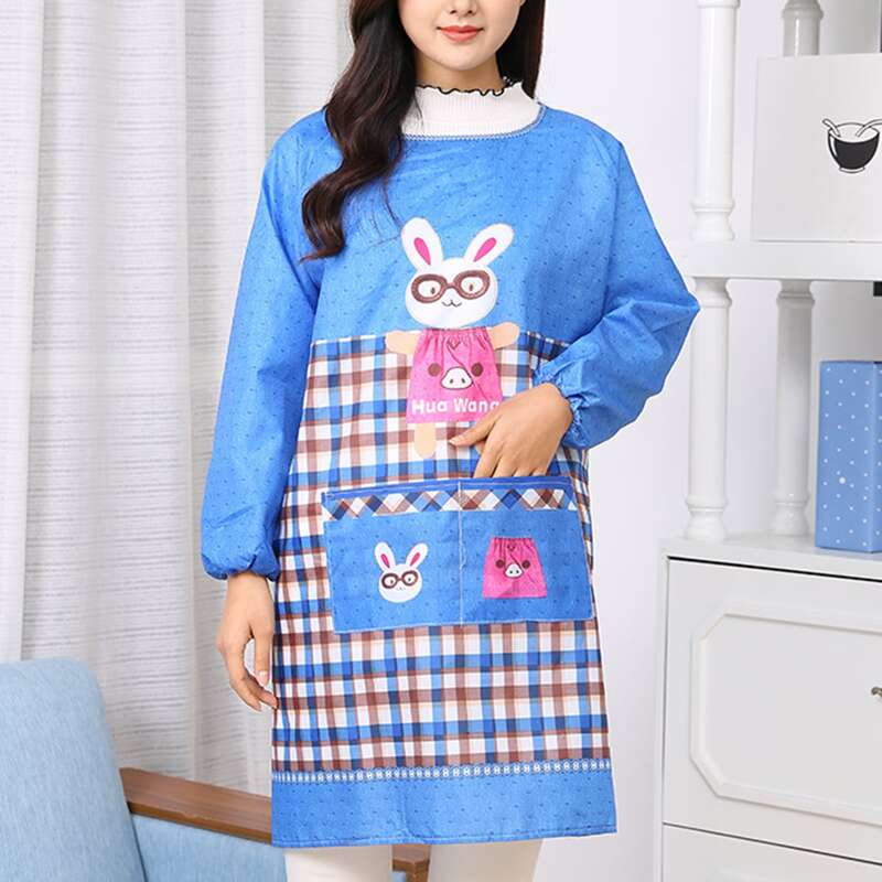 

Cartoon Graphic Waterproof Apron, Blue