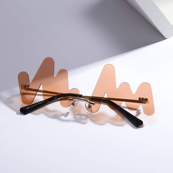 

Structured Rimless Sunglasses, Champagne