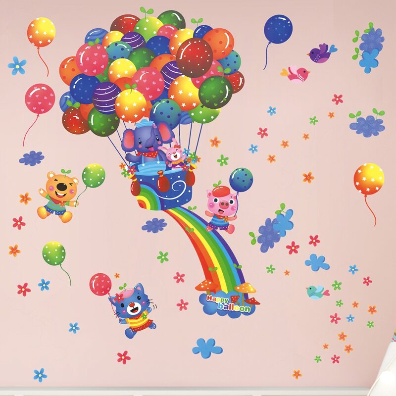 

Kids Cartoon Graphic Wall Sticker, Multicolor