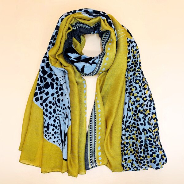 

Leopard Pattern Scarf, Multicolor