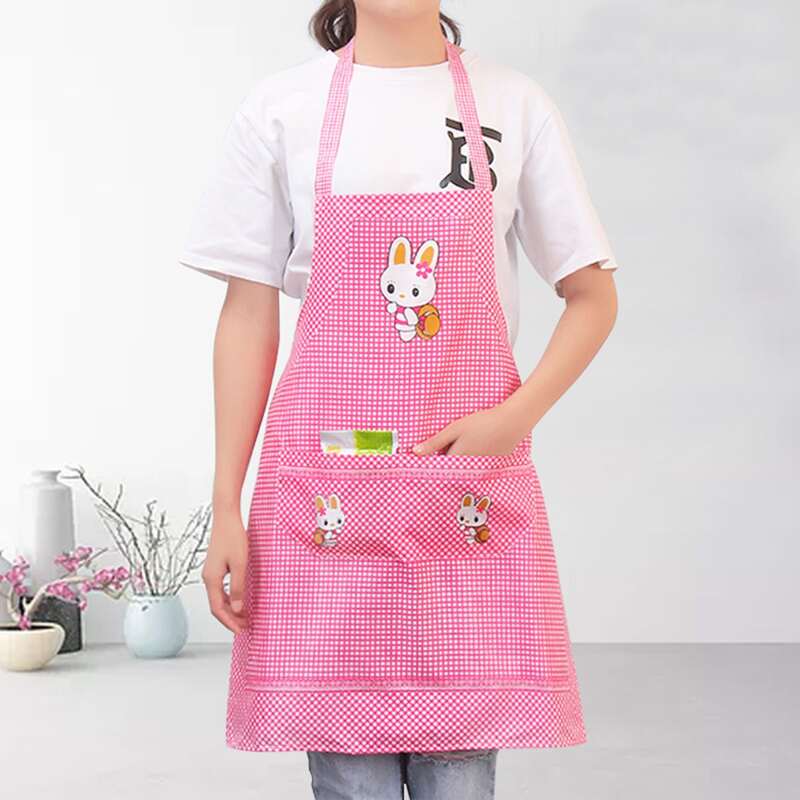 

Cartoon Rabbit Print Apron, Pink
