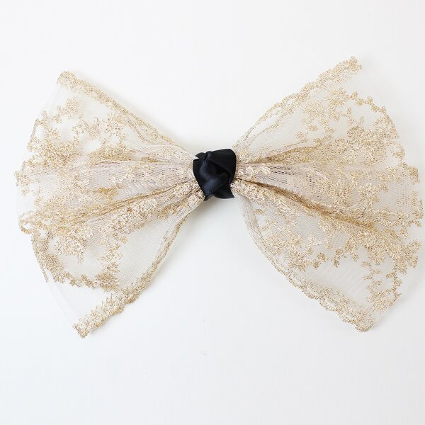 

Baby Mesh Bow Decor Hair Clip, Champagne